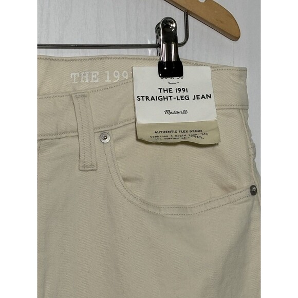 Madewell 1991 Straight-Leg Jean Mens 36 30 White Ecru Relaxed Flex Denim 90s New - Picture 6 of 16